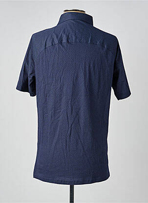 Polo tissage chiné manches courtes bleu DESOTO homme
