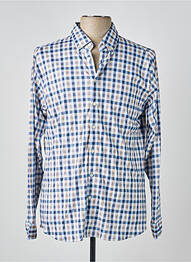 Chemise manches longues imprimé carreaux bleu DESOTO homme