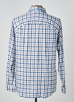 Chemise manches longues imprimé carreaux bleu DESOTO homme