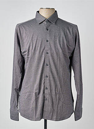 Chemise manches longues coupe cintrée gris DESOTO homme