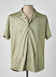 Chemise manches courtes col tailleur vert DESOTO homme