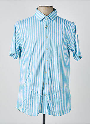 Chemise manches courtes coupe cintrée bleu DESOTO homme