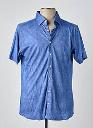 Chemise manches courtes col tailleur bleu clair DESOTO homme