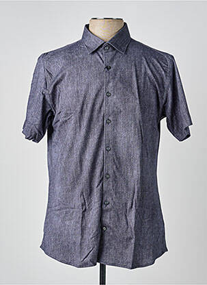 Chemise manches courtes col tailleur gris DESOTO homme