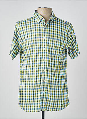 Chemise manches courtes imprimé carreaux vert DESOTO homme