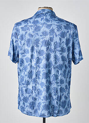 Chemise manches courtes col tailleur bleu DESOTO homme