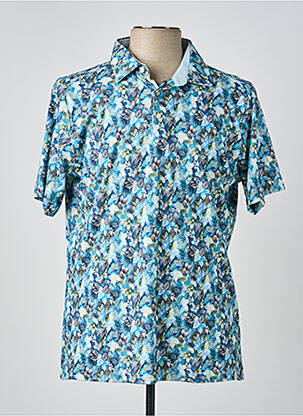 Polo tissage jersey manches courtes bleu DESOTO homme
