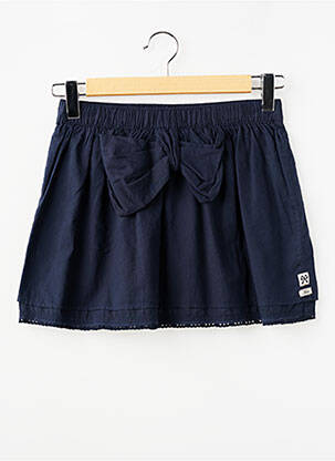 Jupe mi-longue tissage popeline bleu IKKS fille