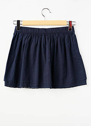 Jupe mi-longue tissage popeline bleu IKKS fille