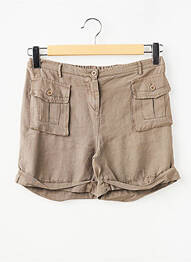 Short fermeture zippée sous rabat boutonné taille élastique marron LA FEE MARABOUTEE fille