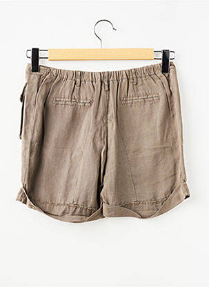Short fermeture zippée sous rabat boutonné taille élastique marron LA FEE MARABOUTEE fille