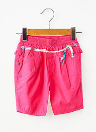 Pantacourt coupe droite taille élastique rose JEAN BOURGET fille