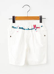Pantacourt coupe droite taille élastique blanc JEAN BOURGET fille
