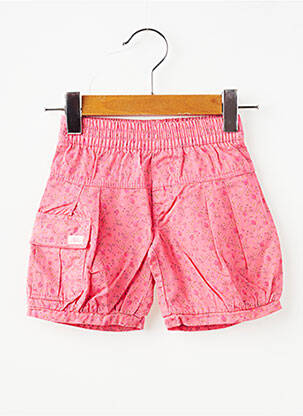 Bermuda tissage popeline taille élastique rose IKKS fille