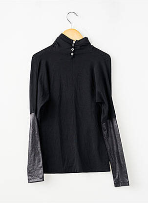 Sous-pull tissage jersey manches longues noir LA FEE MARABOUTEE fille