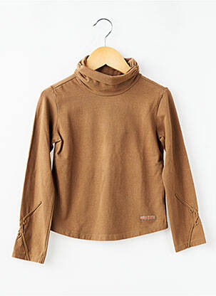 Sous-pull stretch manches longues marron ELIANE ET LENA fille
