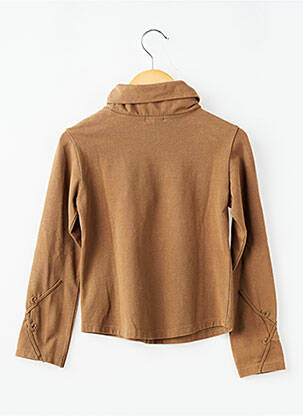 Sous-pull stretch manches longues marron ELIANE ET LENA fille