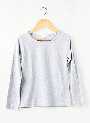 T-shirt coupe cintrée manches longues gris CONFETTI fille