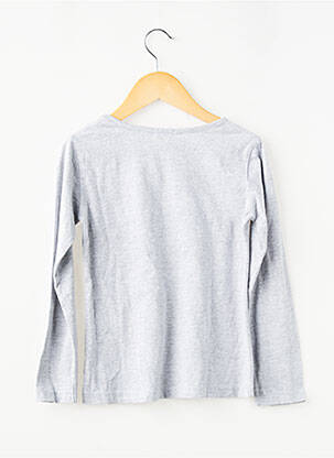 T-shirt coupe cintrée manches longues gris CONFETTI fille