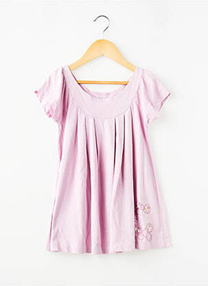 Robe mi-longue manches courtes manches courtes violet DIPLODOCUS fille