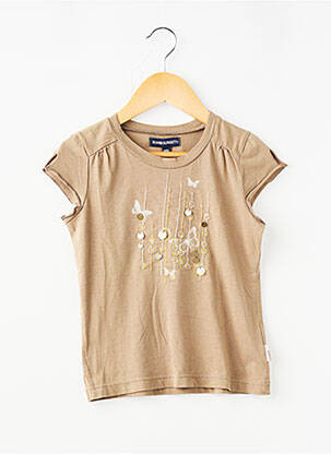 T-shirt coupe cintrée manches courtes marron JEAN BOURGET fille