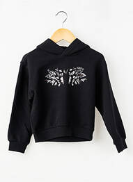 Sweat-shirt à capuche stretch manches longues noir IKKS fille