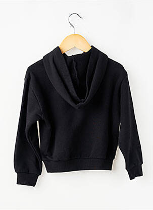 Sweat-shirt à capuche stretch manches longues noir IKKS fille
