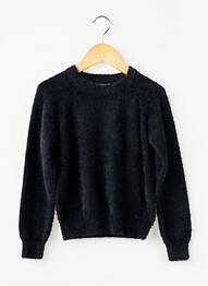Pull maille maille poilu manches longues noir HAPPY STAR fille