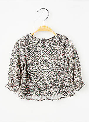 Blouse imprimé fantaisie manches longues beige IKKS fille