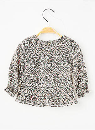 Blouse imprimé fantaisie manches longues beige IKKS fille