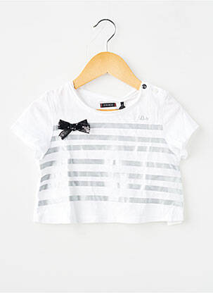 T-shirt stretch manches courtes blanc IKKS fille