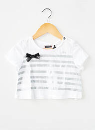 T-shirt stretch manches courtes blanc IKKS fille