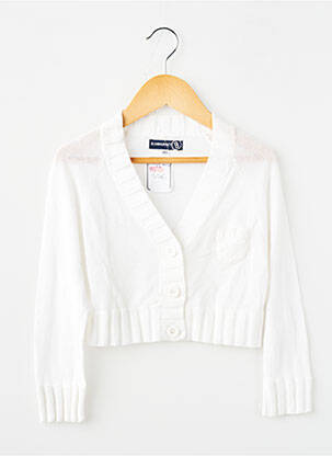 Gilet manches courtes fermeture boutonnée sur le devant blanc JEAN BOURGET fille