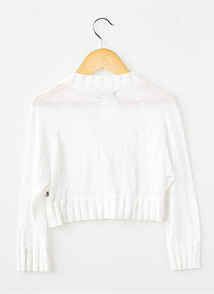 Gilet manches courtes fermeture boutonnée sur le devant blanc JEAN BOURGET fille