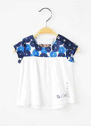 Top coupe droite manches courtes bleu JEAN BOURGET fille