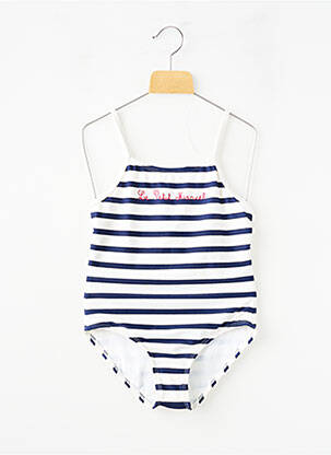 Maillot de bain 1 pièce imprimé rayures bleu LE PETIT MARCEL fille