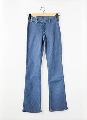 Pantalon droit fermeture zippée sous rabat boutonné bleu CIMARRON fille