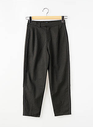 Pantalon droit fermeture zippée sous rabat boutonné gris IKKS fille