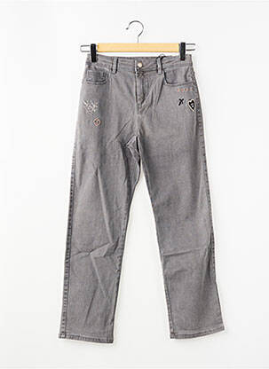 Jeans coupe droite stretch gris IKKS fille