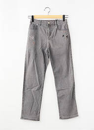 Jeans coupe droite stretch gris IKKS fille