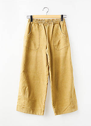 Pantalon large taille élastique marron LILITH enfant