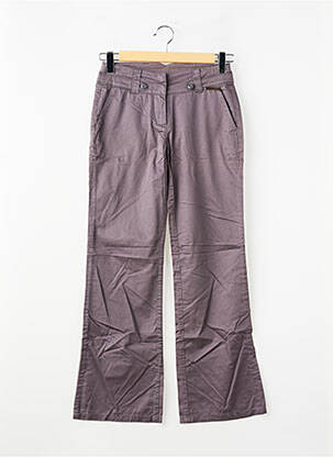 Pantalon droit tissage popeline taille normale gris IKKS femme