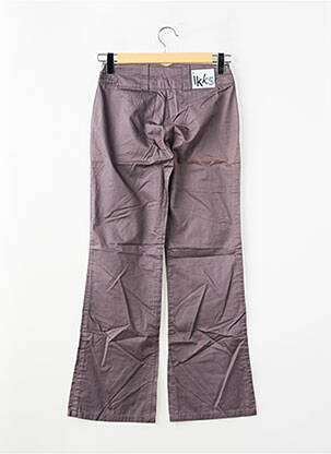 Pantalon droit tissage popeline taille normale gris IKKS femme