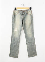Jeans coupe slim effet usé délavé taille normale gris IKKS femme