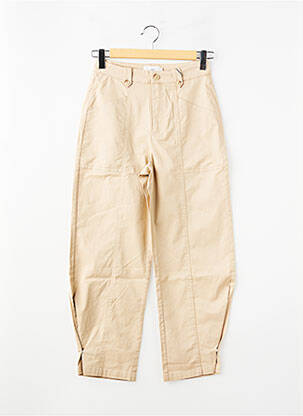 Pantalon large tissage popeline taille normale beige MINIMUM femme