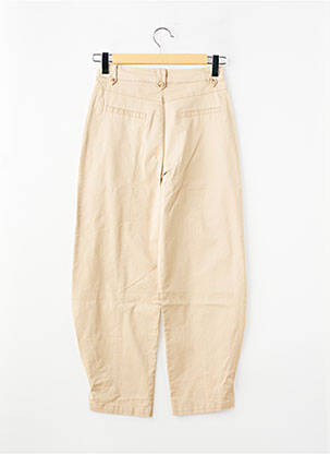 Pantalon large tissage popeline taille normale beige MINIMUM femme