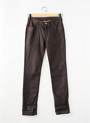 Pantalon droit stretch taille normale marron IKKS femme