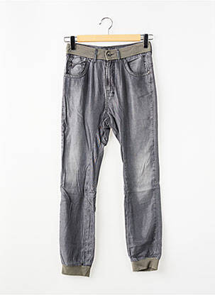 Pantalon droit fermeture zippée sous rabat boutonné taille normale gris CHIPIE femme