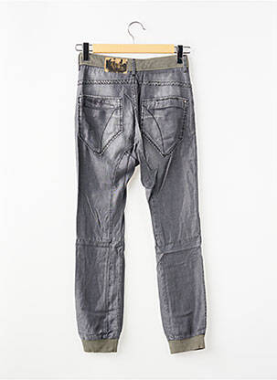 Pantalon droit fermeture zippée sous rabat boutonné taille normale gris CHIPIE femme