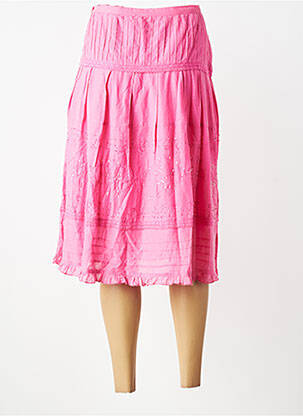 Jupe mi-longue fermeture zip latéral rose BEST MOUNTAIN femme